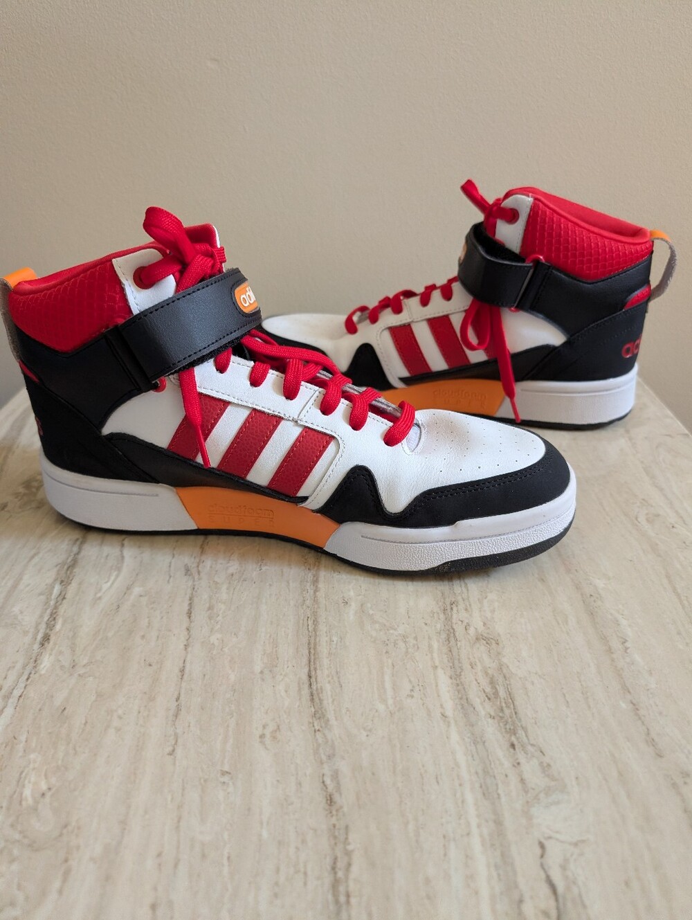 Adidas Postmove Mid Mens Casual Sneaker Shoes White Red GZ3793 Sz 11 - Picture 6 of 8